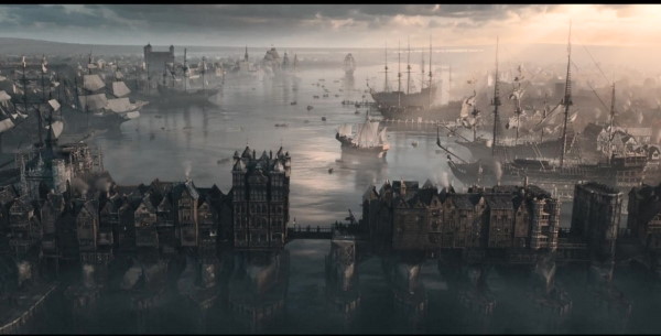 Le port de Londres en 1590