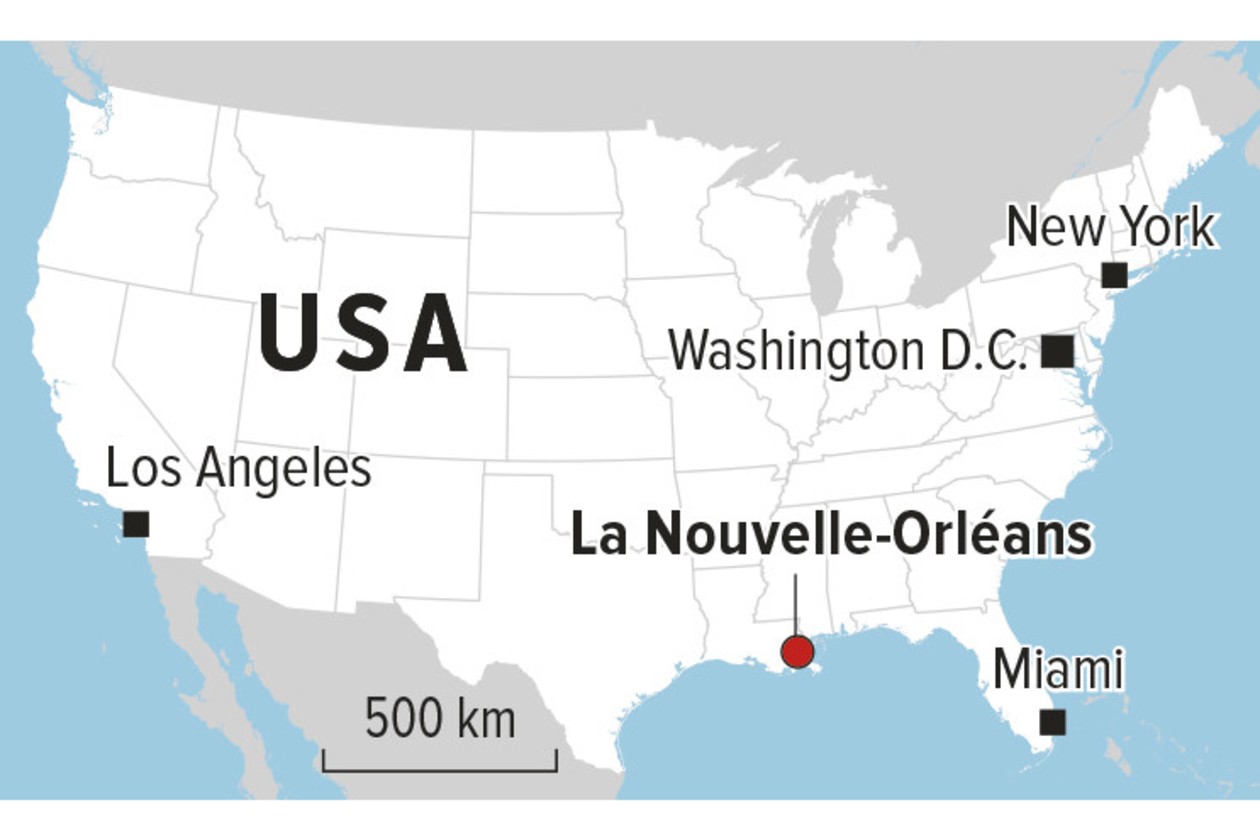Localisation de la Nouvelle-Orléans sur la carte des Etats-Unis