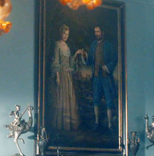 Portrait d'Ysabeau et Philippe au dessus de la cheminée